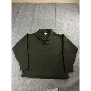 Paradox Sweater Men L Wool Blend 1/4 Zip Rib Green Granola Performative Male SEE